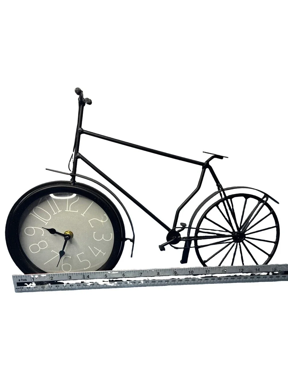 Metal Bicycle Table Clock In Working Condition